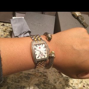 Michele Two-Tone Diamond Watch w extra strap!